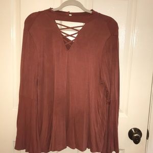 Orange/ red flowy top